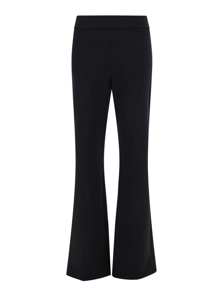 Black Elastane Flared Pants
