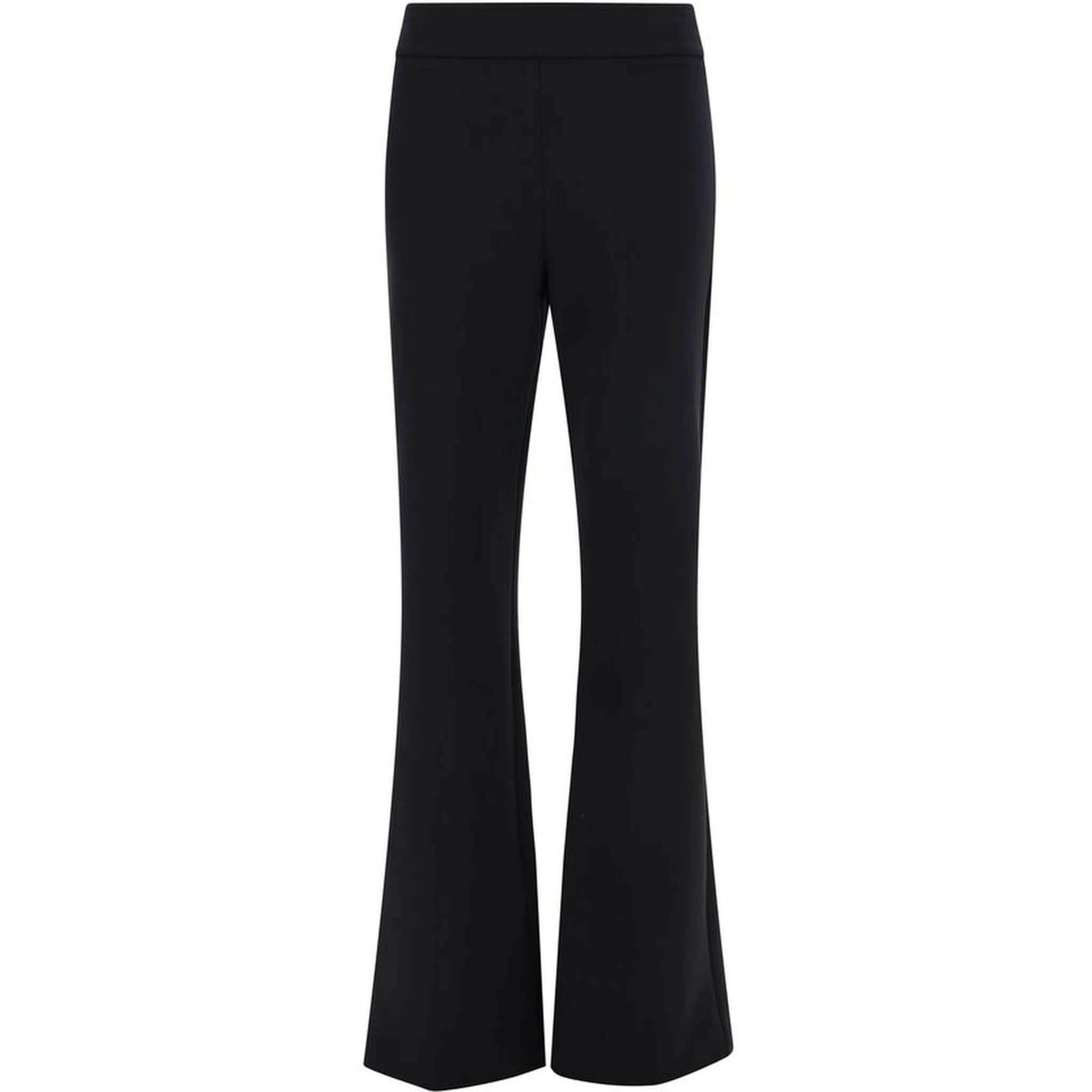 Black Elastane Flared Pants