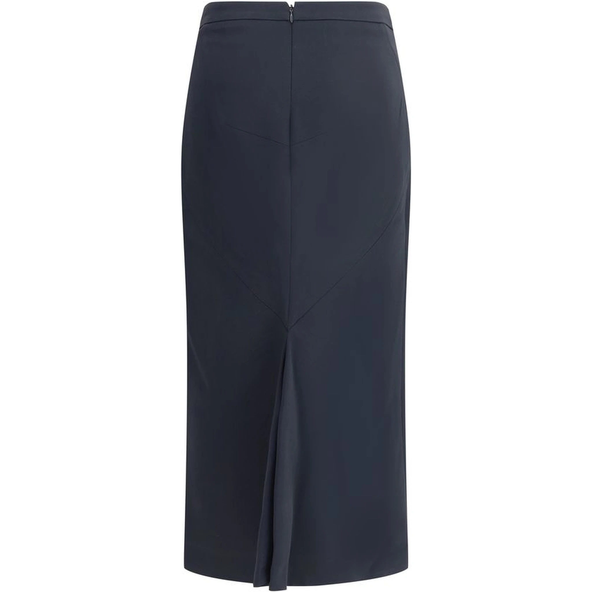 Black Viscose Midi Skirt