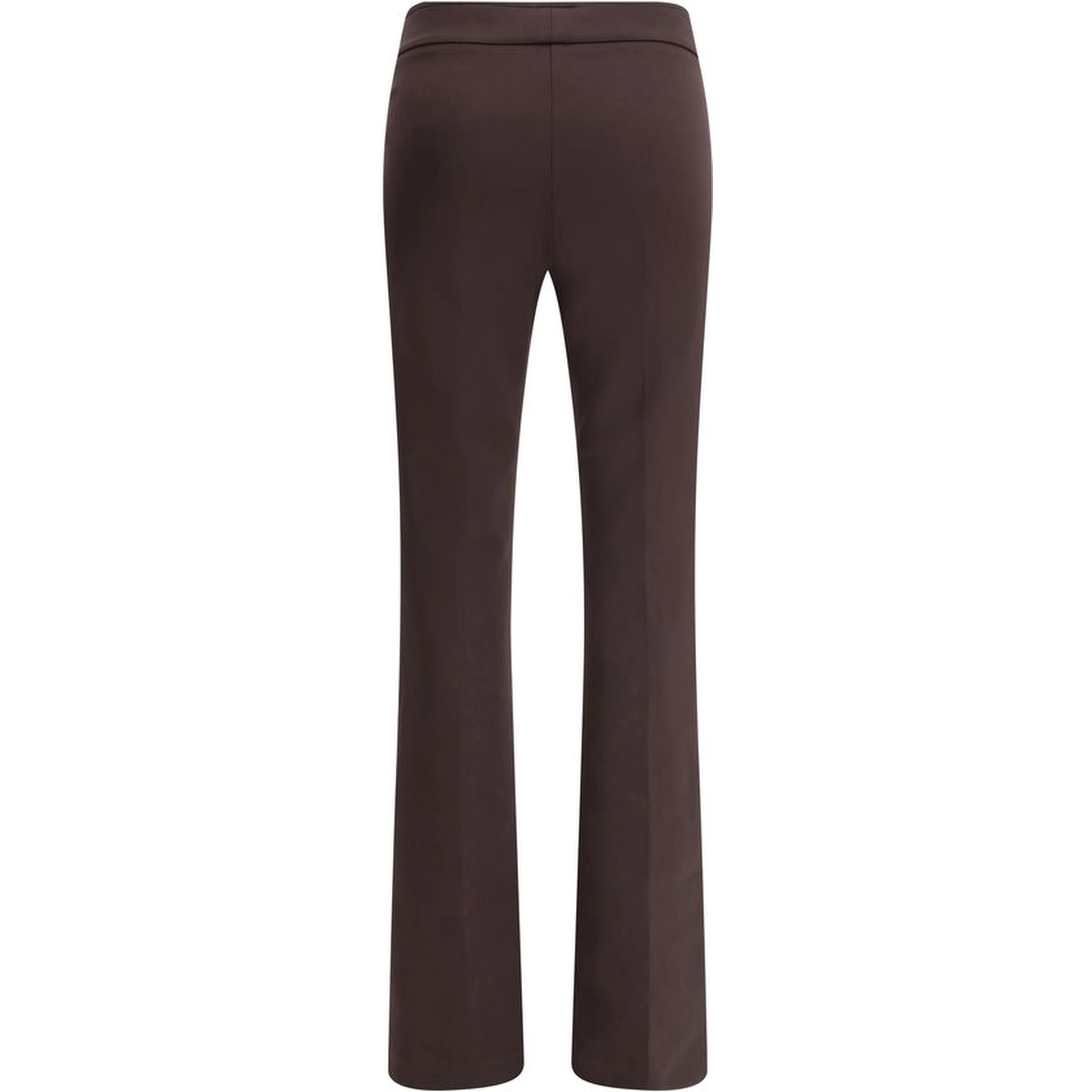 Brown Elastane Flared Pants