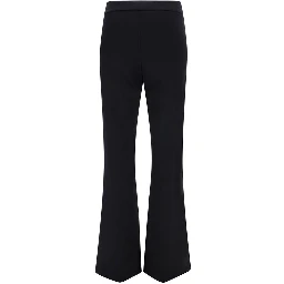 Black Elastane Flared Pants