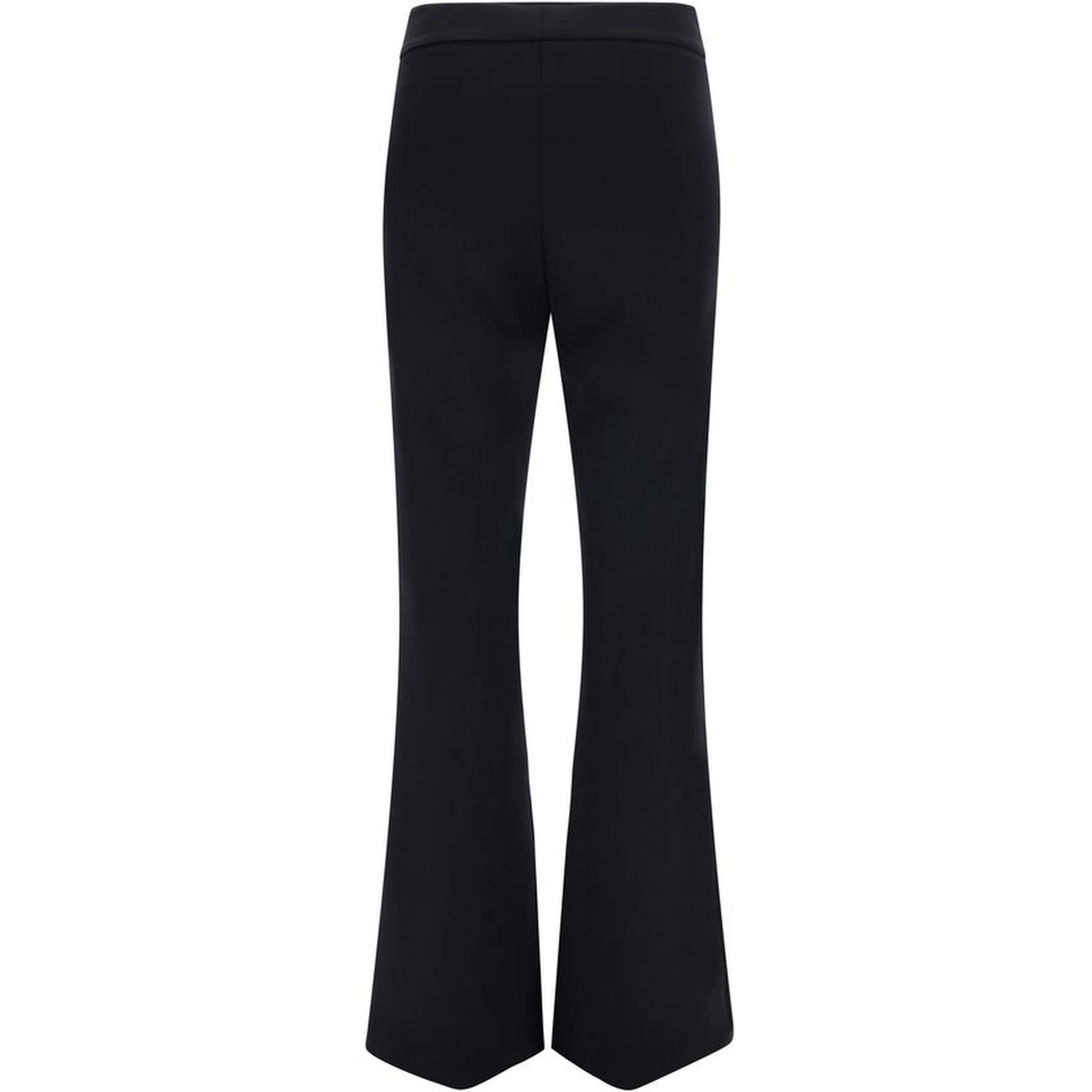 Black Elastane Flared Pants