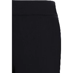 Black Elastane Flared Pants
