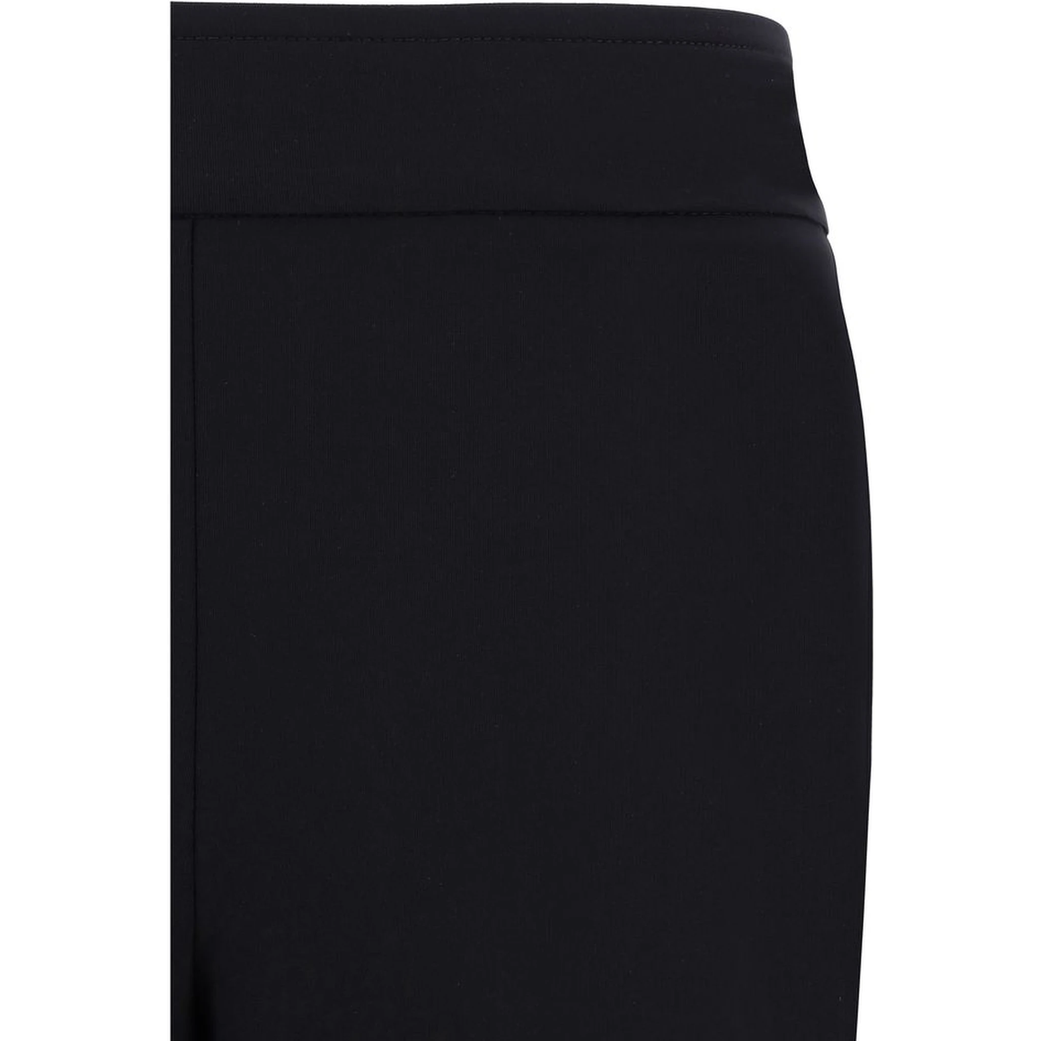 Black Elastane Flared Pants