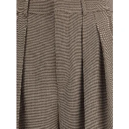 Beige Wool Casual Pants