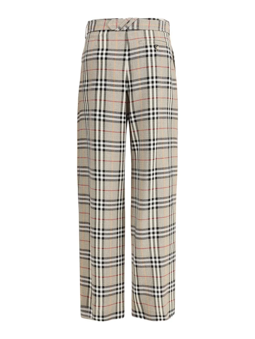 Beige Viscose Casual Pants