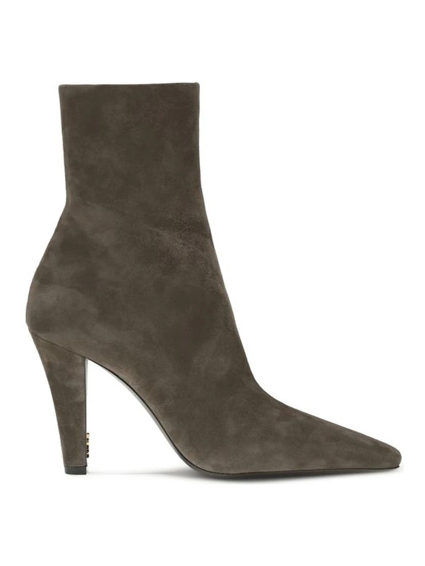 Gray Calf Leather Bos Taurus Ankle Boots