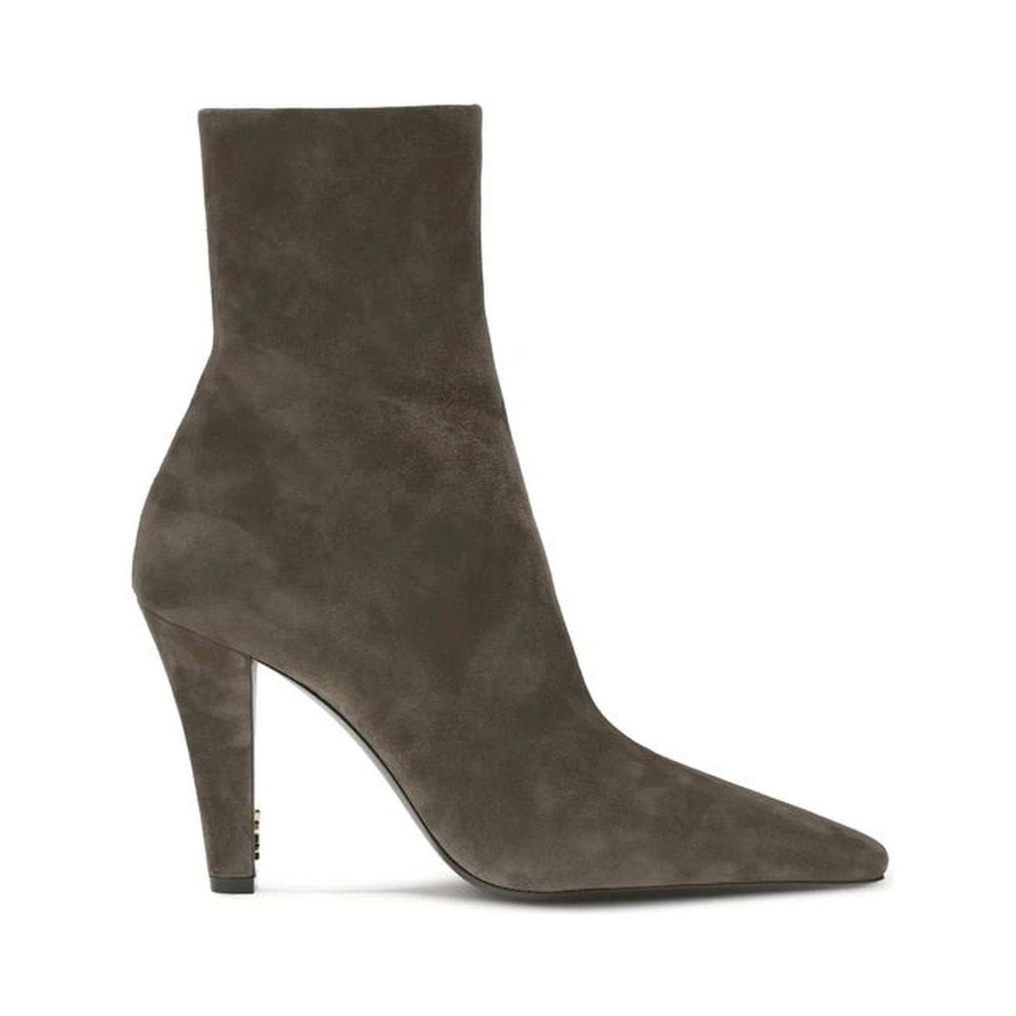 Gray Calf Leather Bos Taurus Ankle Boots
