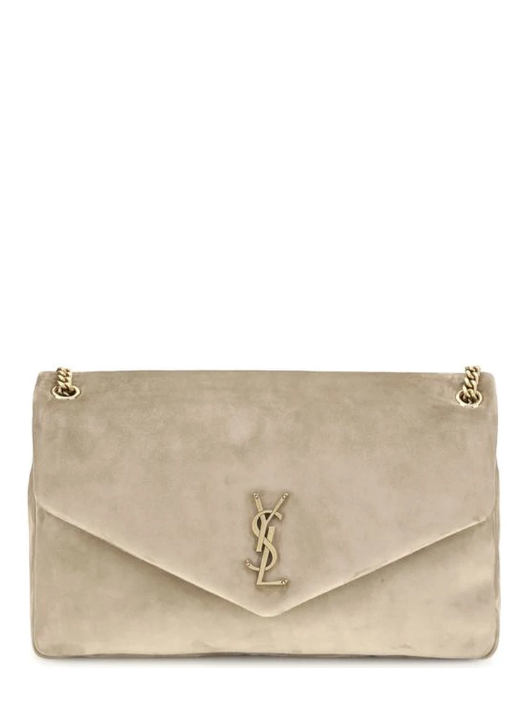 Beige Calf Leather Bos Taurus Shoulder Bag