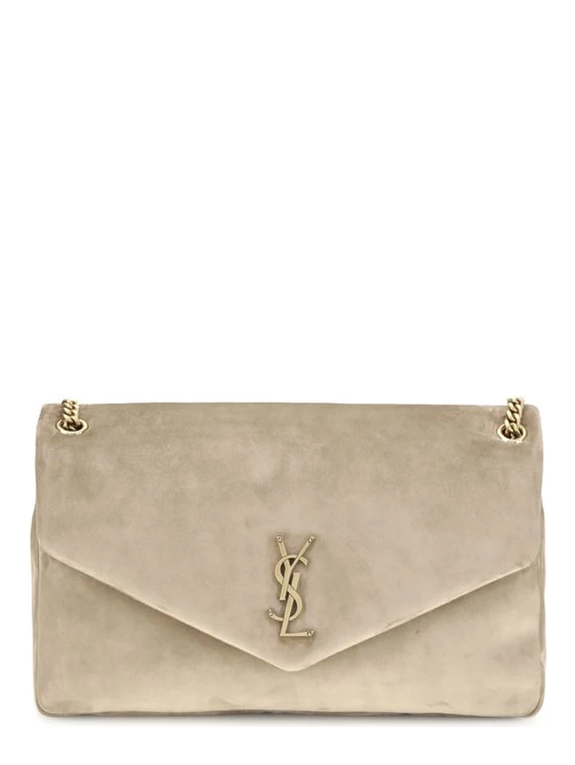 Beige Calf Leather Bos Taurus Shoulder Bag