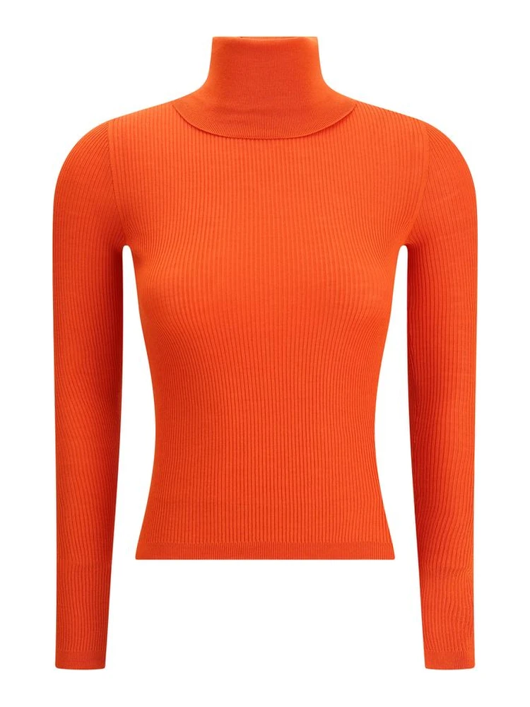 Orange Wool Turtleneck