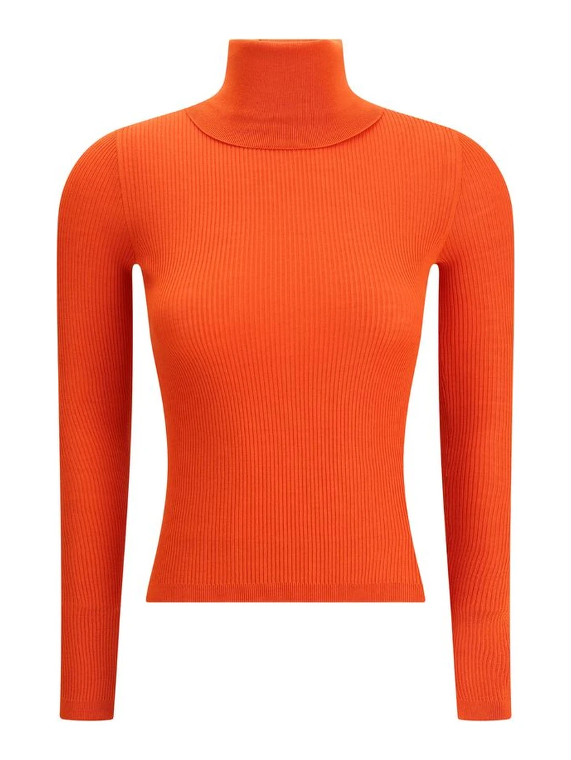 Orange Wool Turtleneck