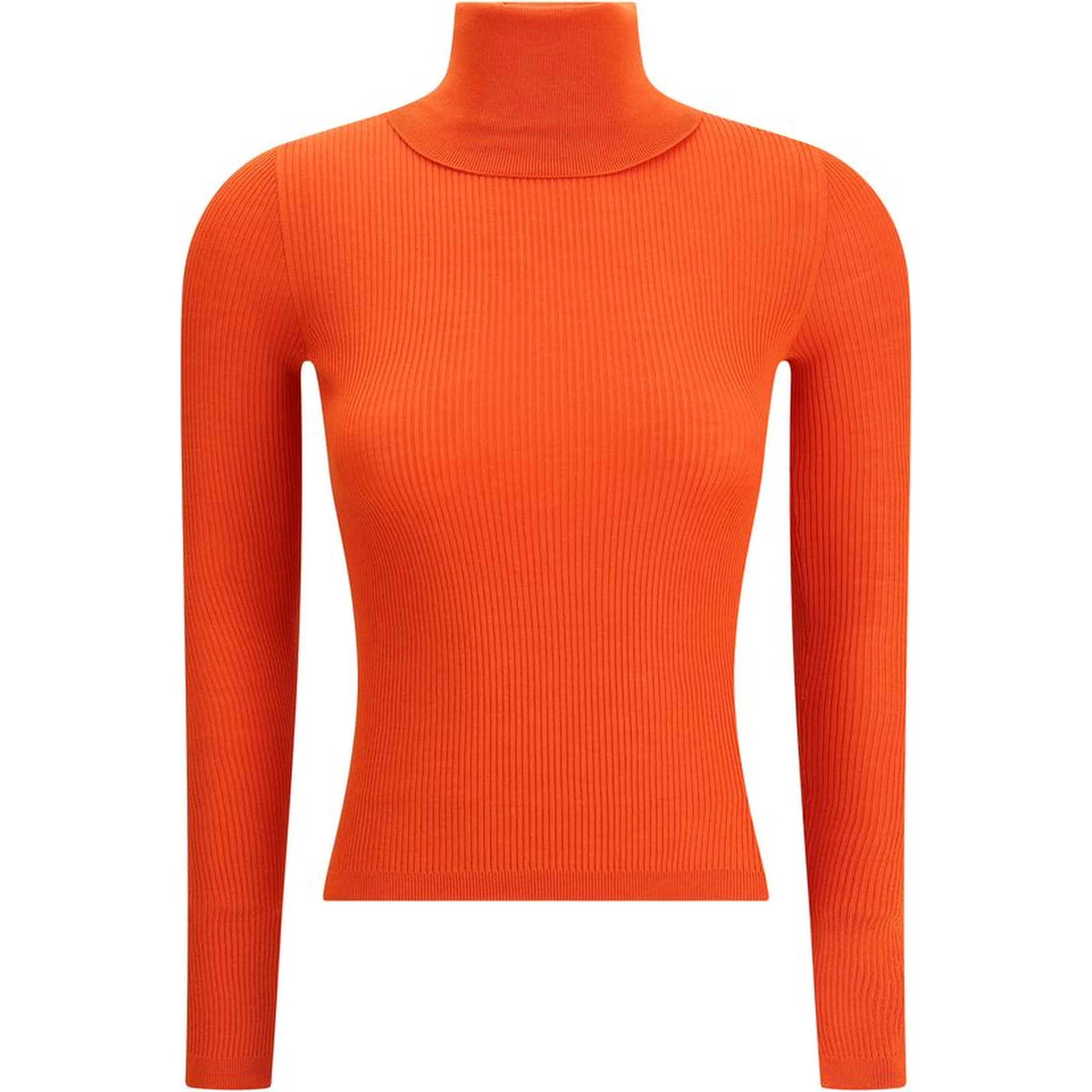 Orange Wool Turtleneck