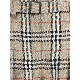 Beige Viscose Casual Pants