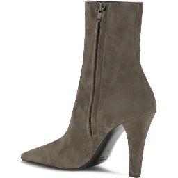 Gray Calf Leather Bos Taurus Ankle Boots