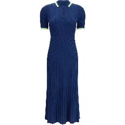 Blue Silk Casual Dress