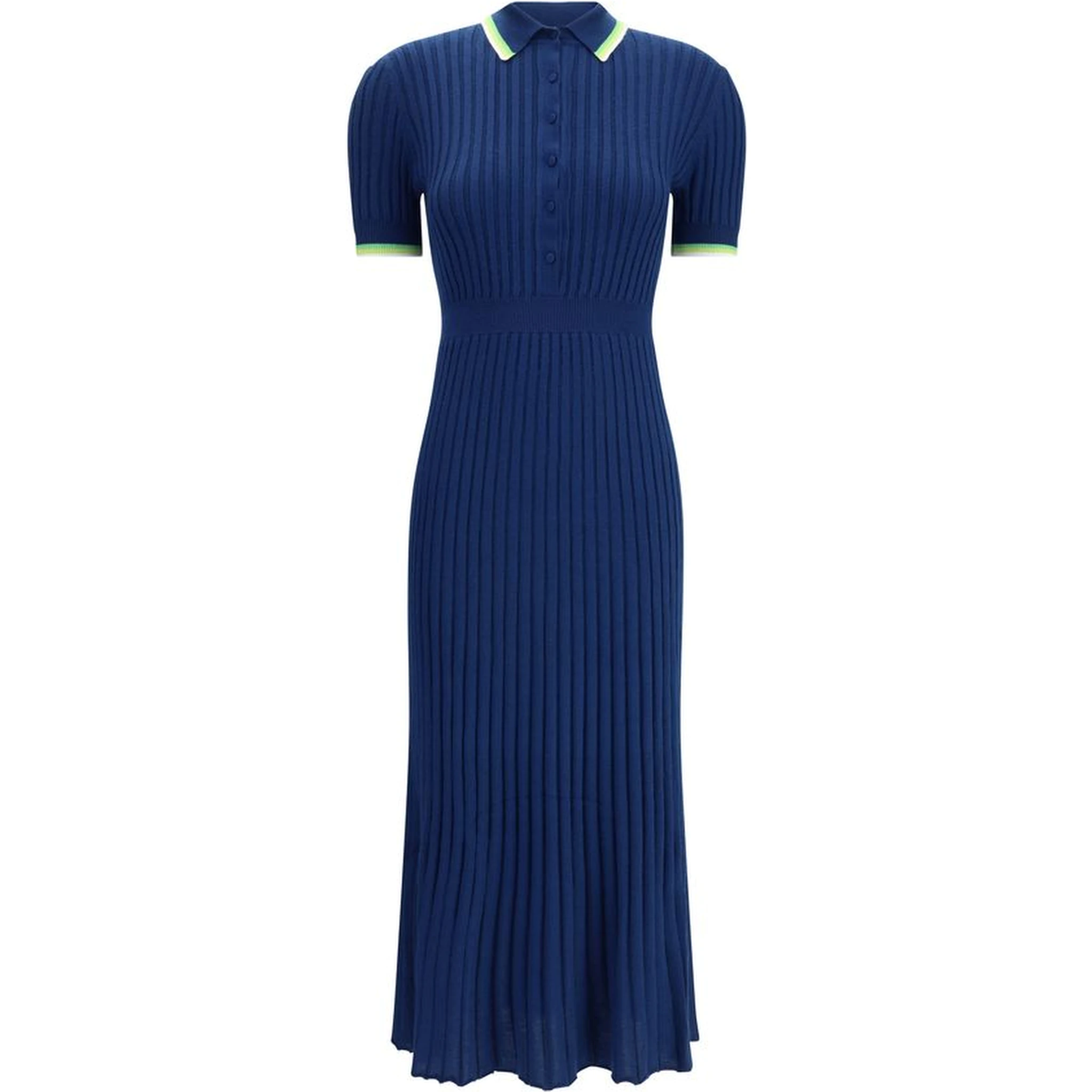 Blue Silk Casual Dress