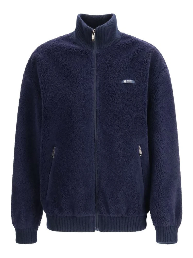 Blue Polyamide Full-Length Jacket