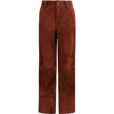 Bordeaux Leather Casual Pants