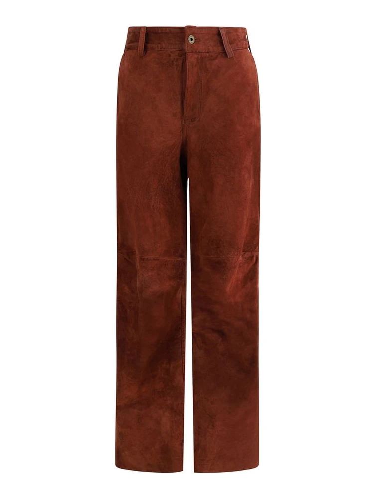 بنطال جلدي كاجوال بلون بورغندي