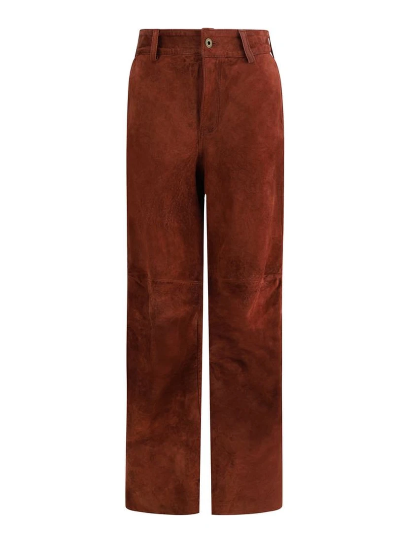 بنطال جلدي كاجوال بلون بورغندي