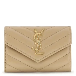 محفظة بوس توروس من جلد العجل البيج