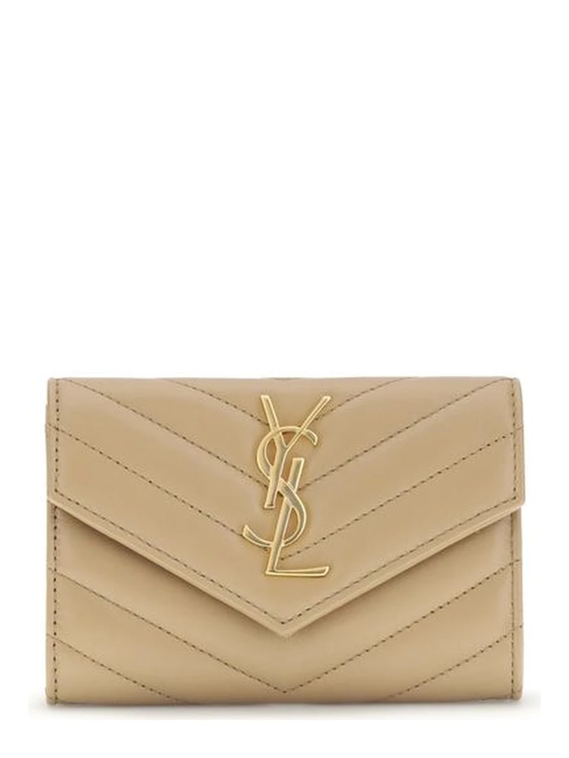 Beige Calf Leather Bos Taurus Wallet