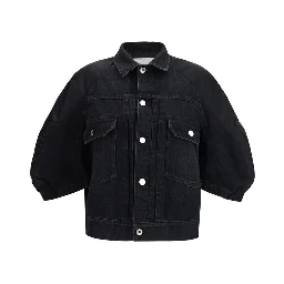 Black Cotton Denim Jacket