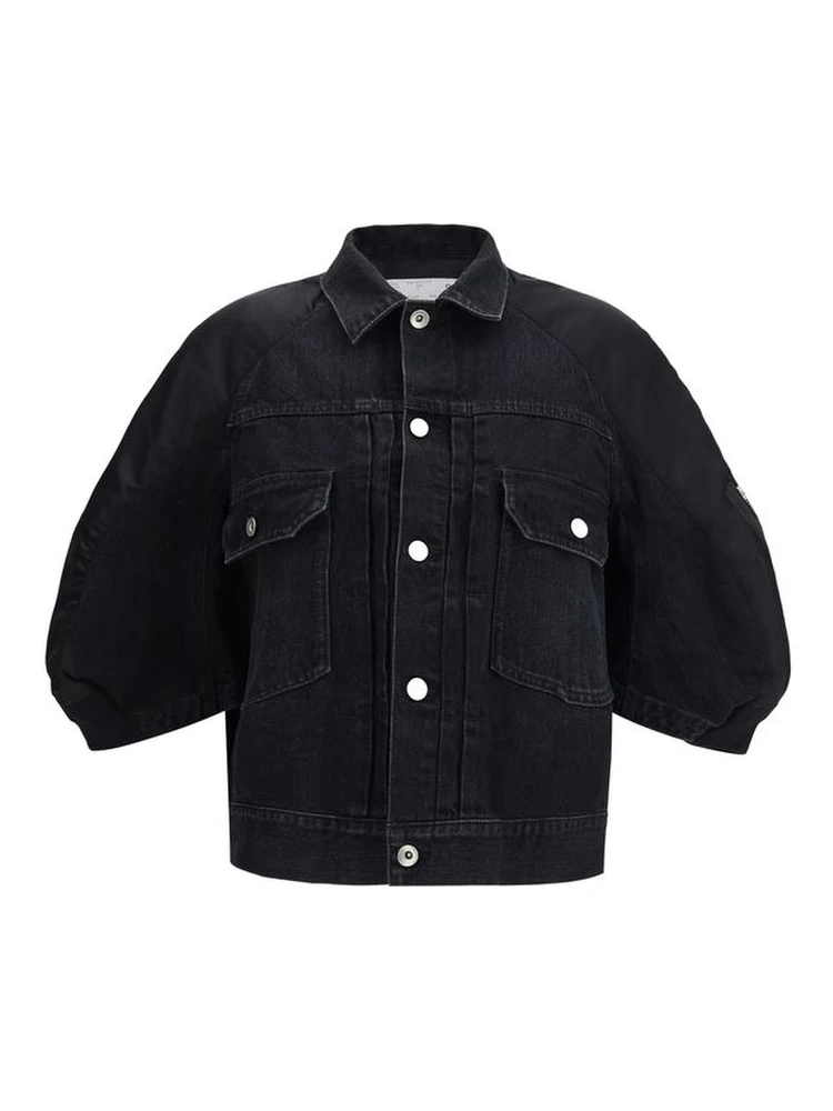 Black Cotton Denim Jacket