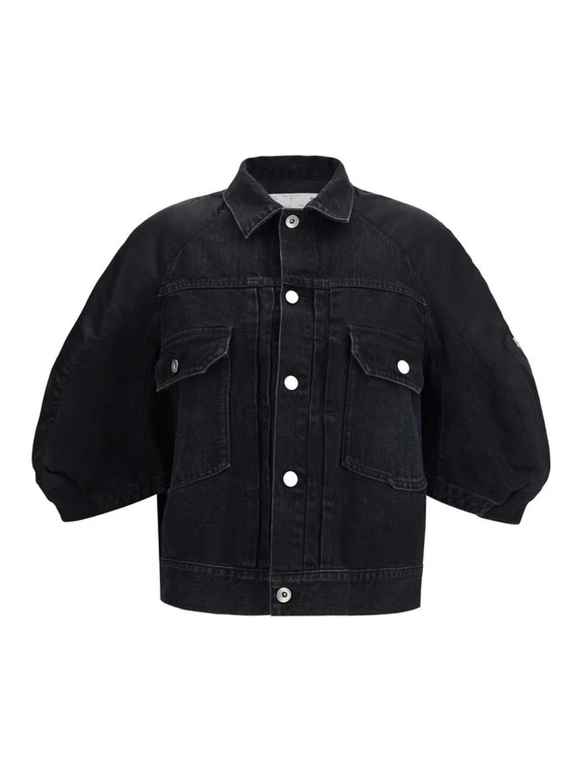 Black Cotton Denim Jacket