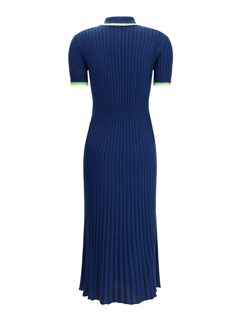 Blue Silk Casual Dress