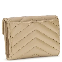 محفظة بوس توروس من جلد العجل البيج