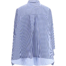 قميص قطني أزرق بنقشة