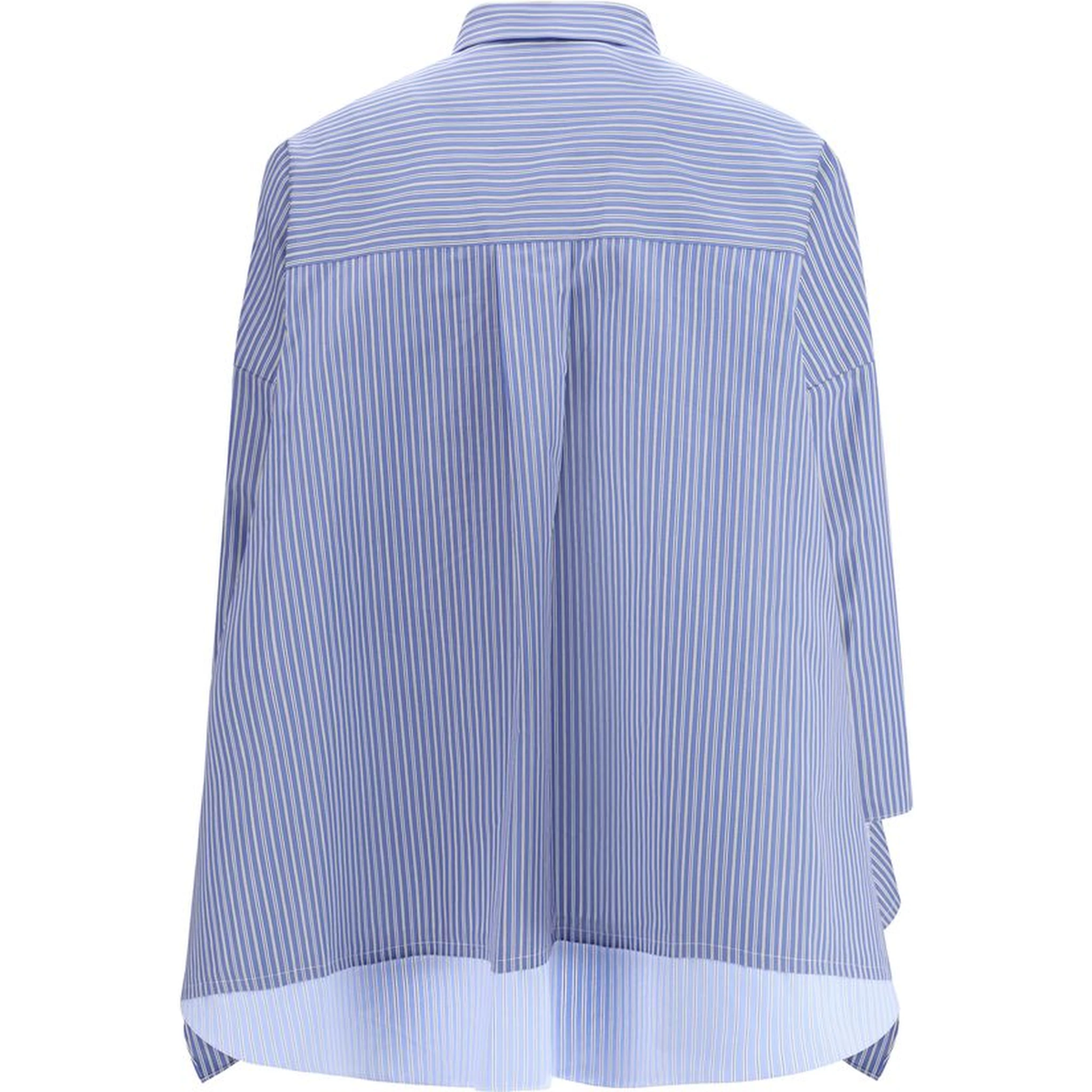 قميص قطني أزرق بنقشة