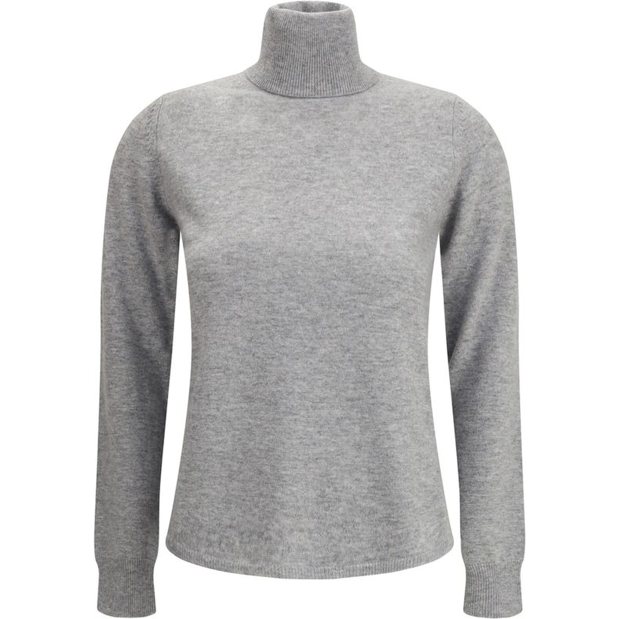 كنزة صوفية رمادية برقبة عالية