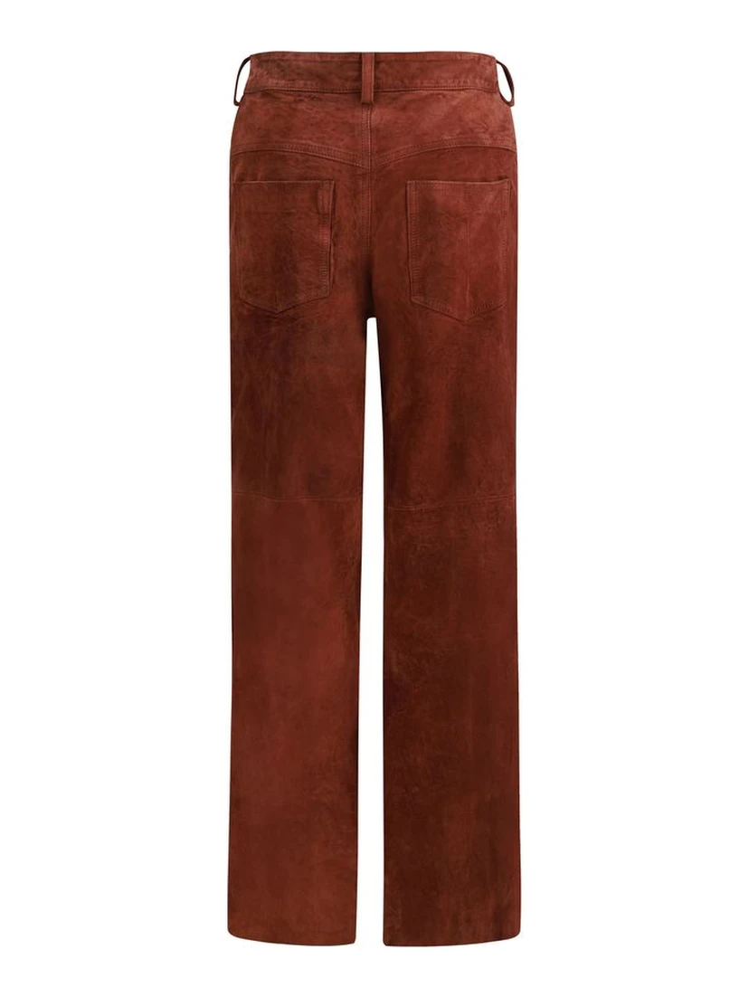 بنطال جلدي كاجوال بلون بورغندي
