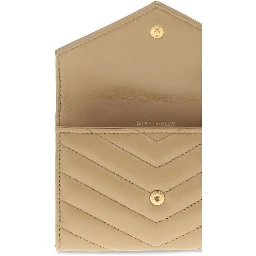 محفظة بوس توروس من جلد العجل البيج