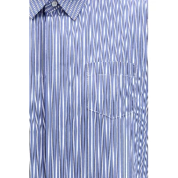 قميص قطني أزرق بنقشة