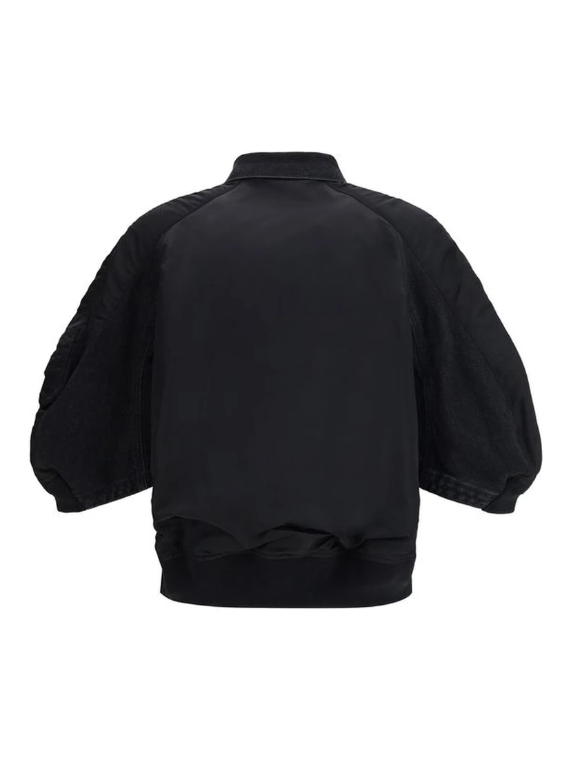 Black Cotton Denim Jacket