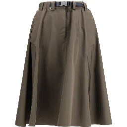 Bicolor Recycled Polyester Midi Skirt