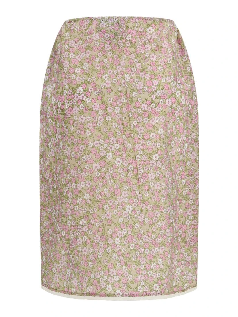 Multicolor Nylon Midi Skirt