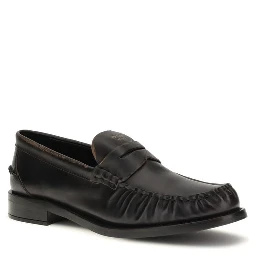 Black Calf Leather Bos Taurus Slip-On Loafers