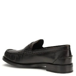Black Calf Leather Bos Taurus Slip-On Loafers