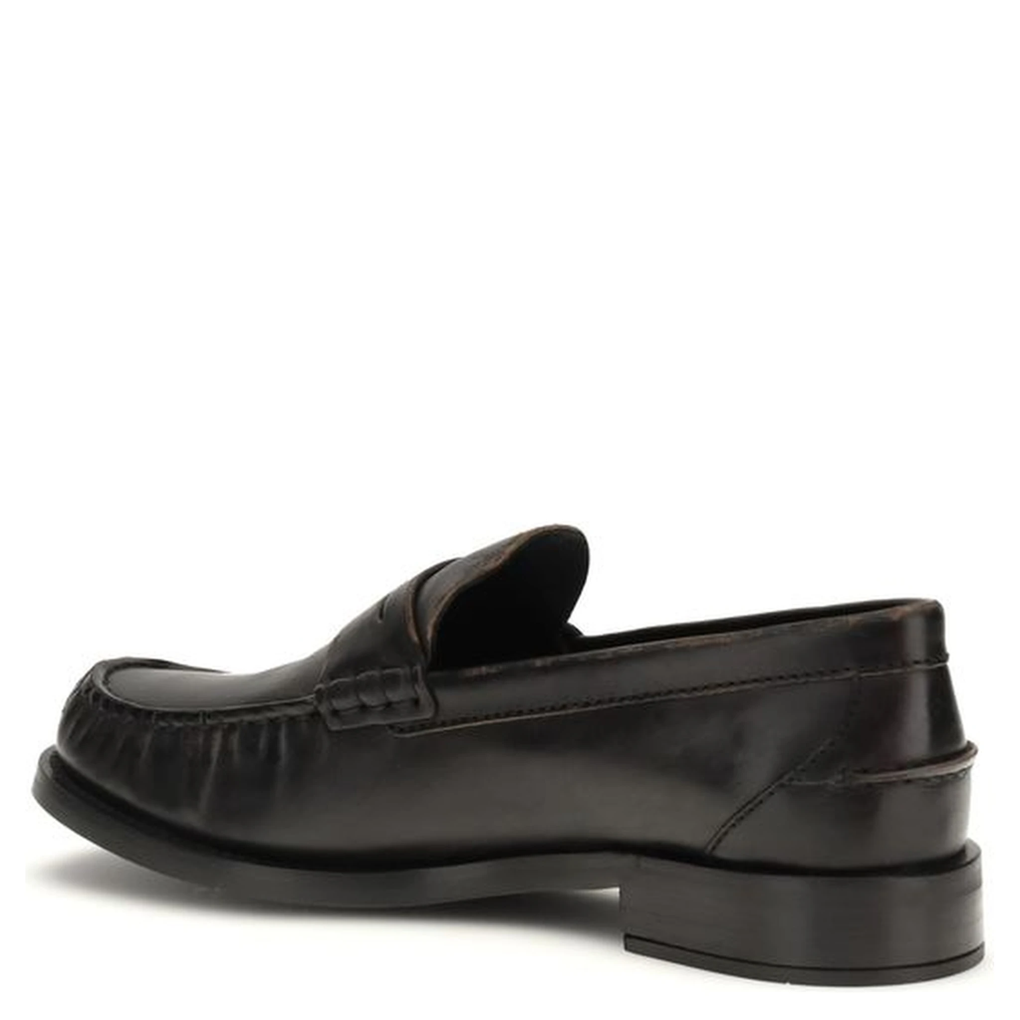 Black Calf Leather Bos Taurus Slip-On Loafers