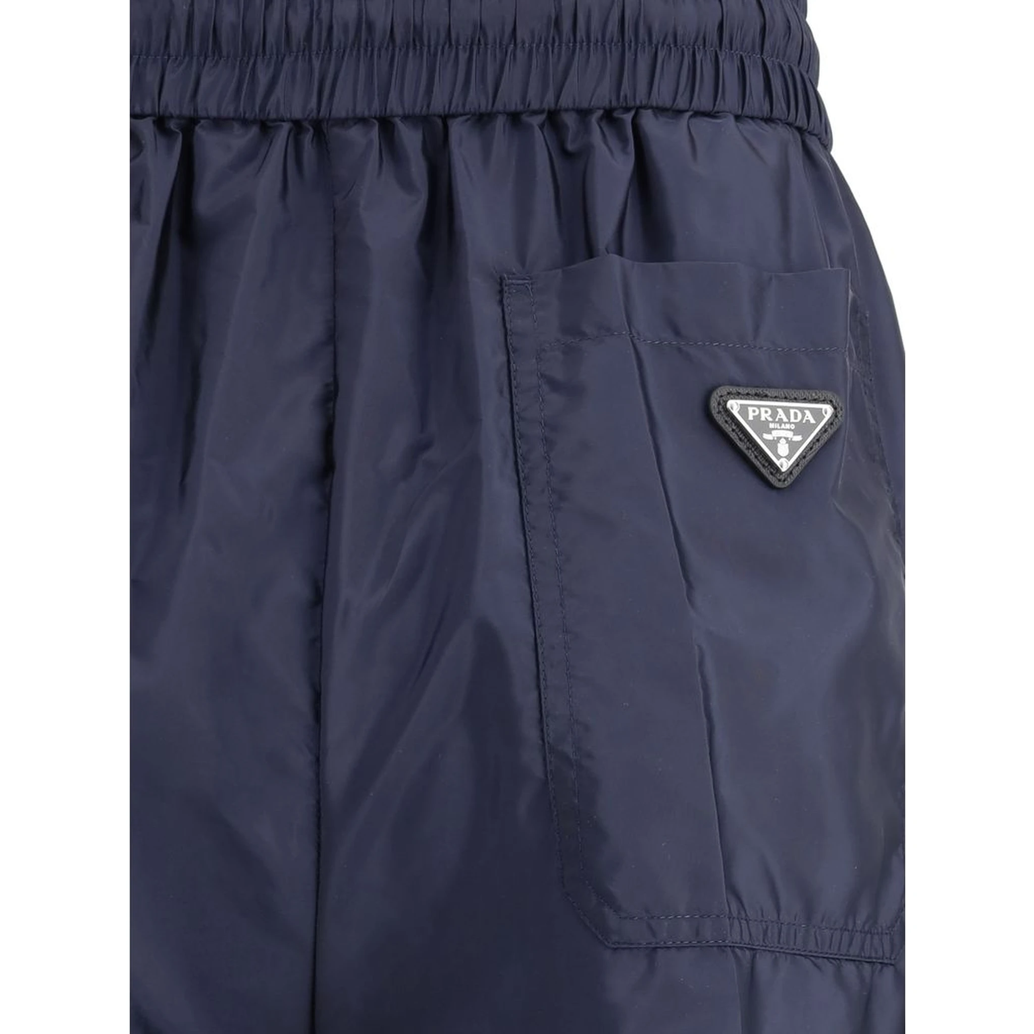 Blue Recycled Polyamide Casual Pants