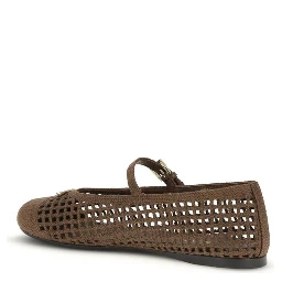 Brown Cotton Ballet Flats