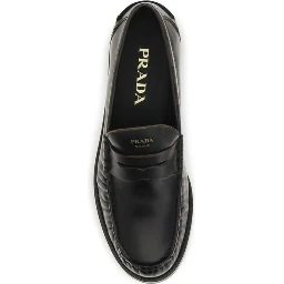 Black Calf Leather Bos Taurus Slip-On Loafers