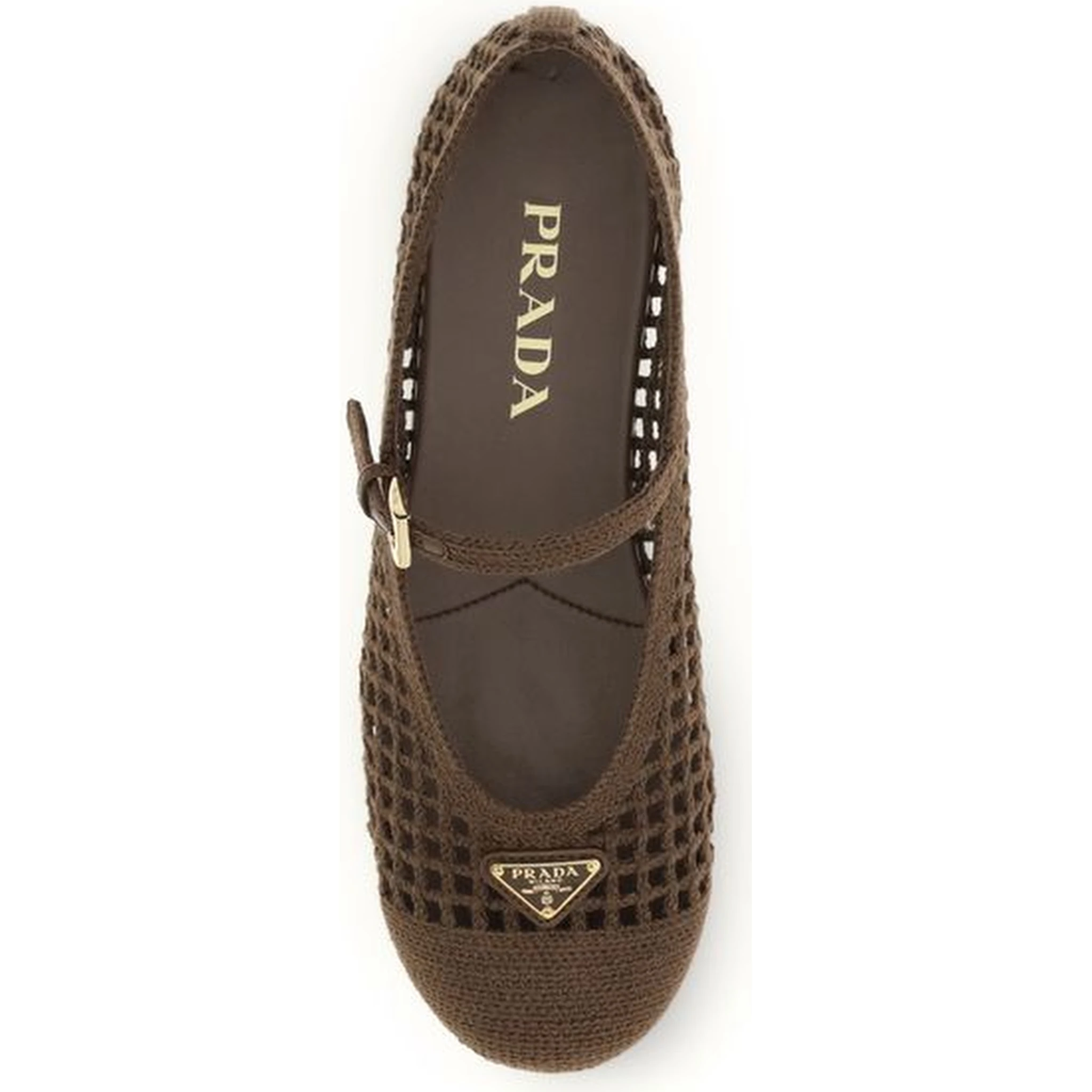 Brown Cotton Ballet Flats
