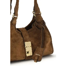 حقيبة كتف بوس توروس من جلد العجل البني