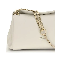 White Calf Leather Bos Taurus Shoulder Bag